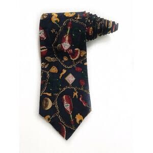 Tabasco Charm Bracelet Bell Peppers Lemon Onion Shrimp Novelty Tie Necktie Silk